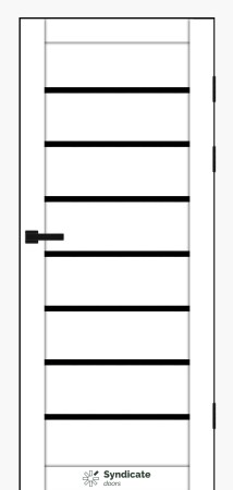 Двері Syndicat Doors PVC 102 Білий оксамит чорне скло